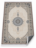 Latte– Luxury Velvet Rug, Beige & Taupe Traditional Design (LVC-507)