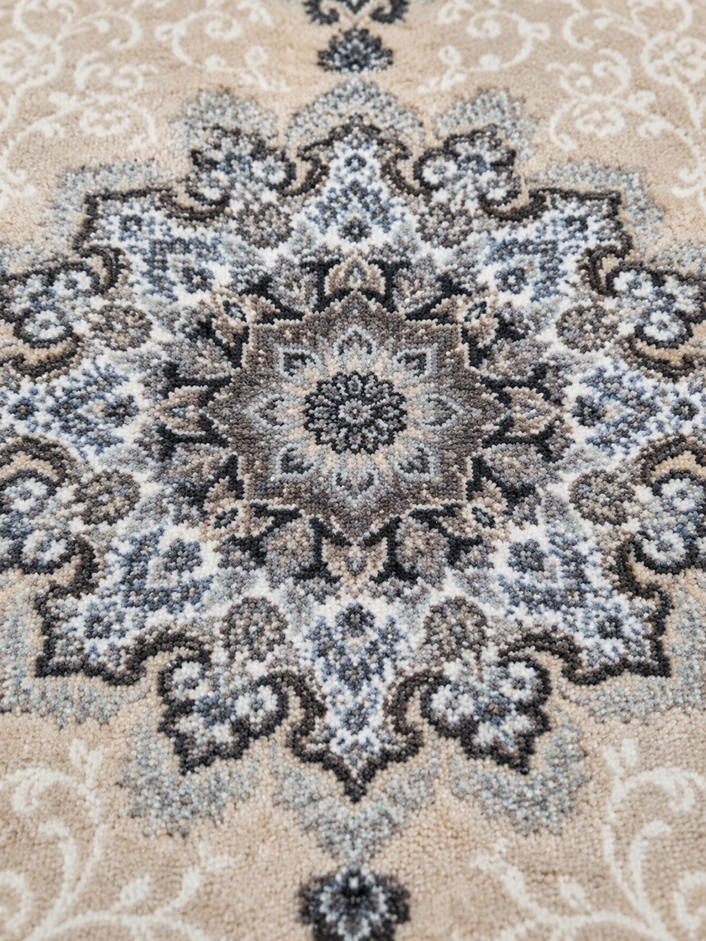 Latte– Luxury Velvet Rug, Beige & Taupe Traditional Design (LVC-507)