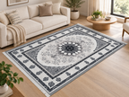 Smoke – Luxury Velvet Rug, Grey & Black Modern Design (LVC-501)