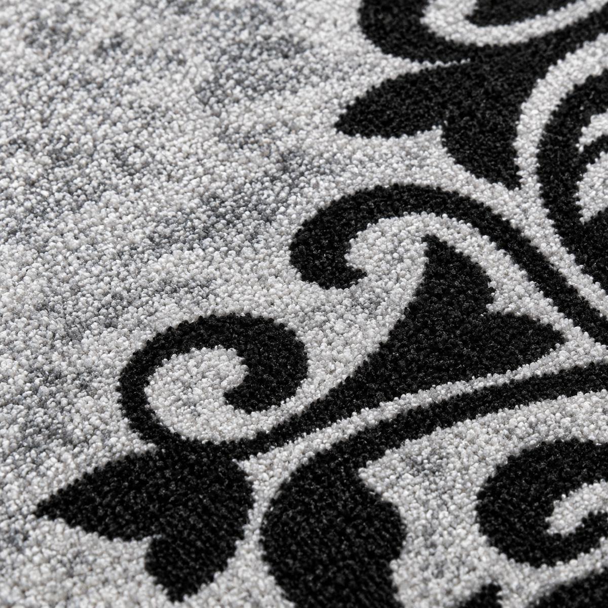 Saray – SuperSoft Velvet Rug, Grey & Black Classic Design ( SV-114)