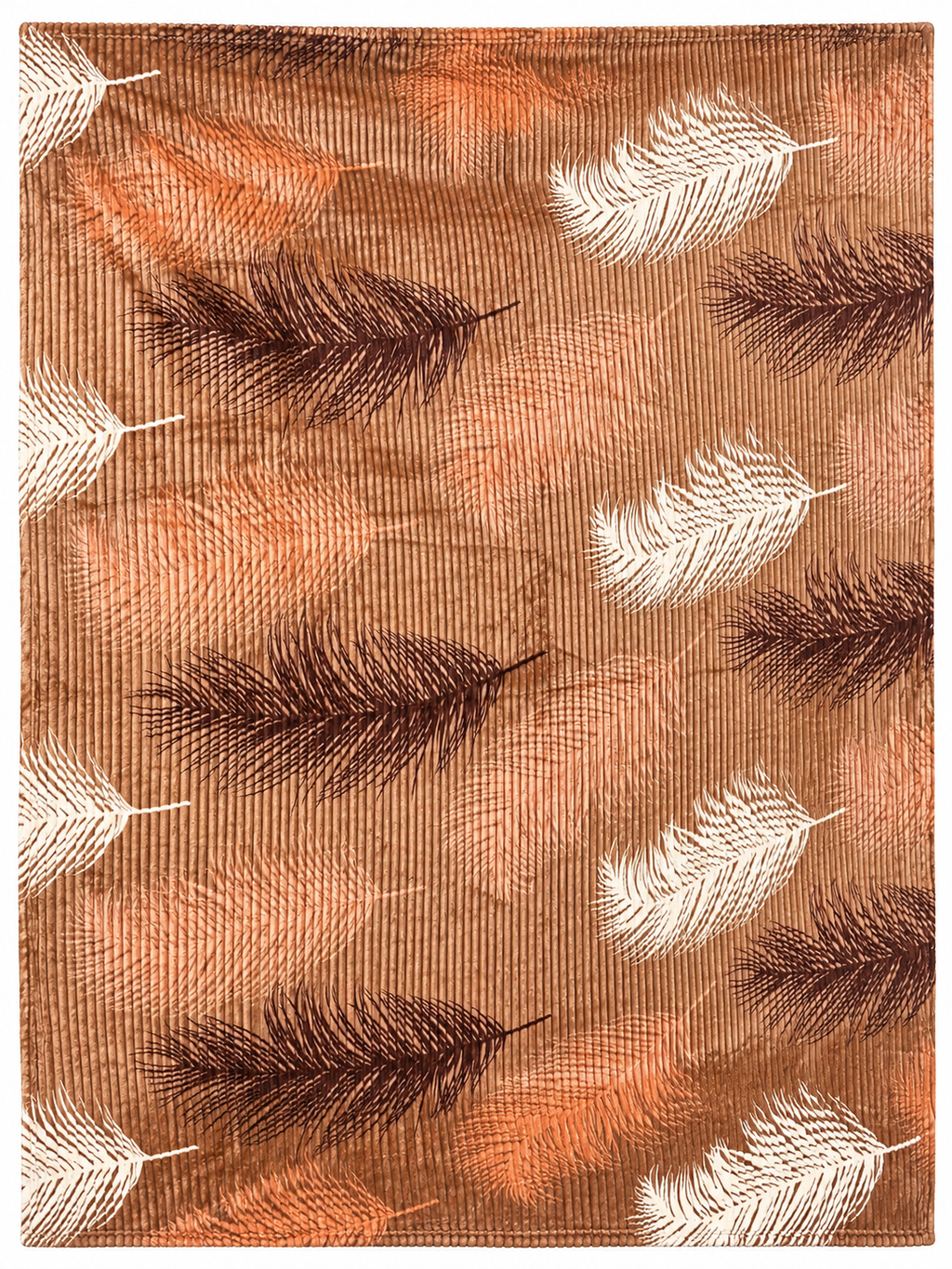 Caramel Plume – Double Bed Flannel Blanket