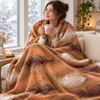 Caramel Plume – Double Bed Flannel Blanket