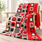 Ruby Mosaic – Double Bed Flannel Blanket