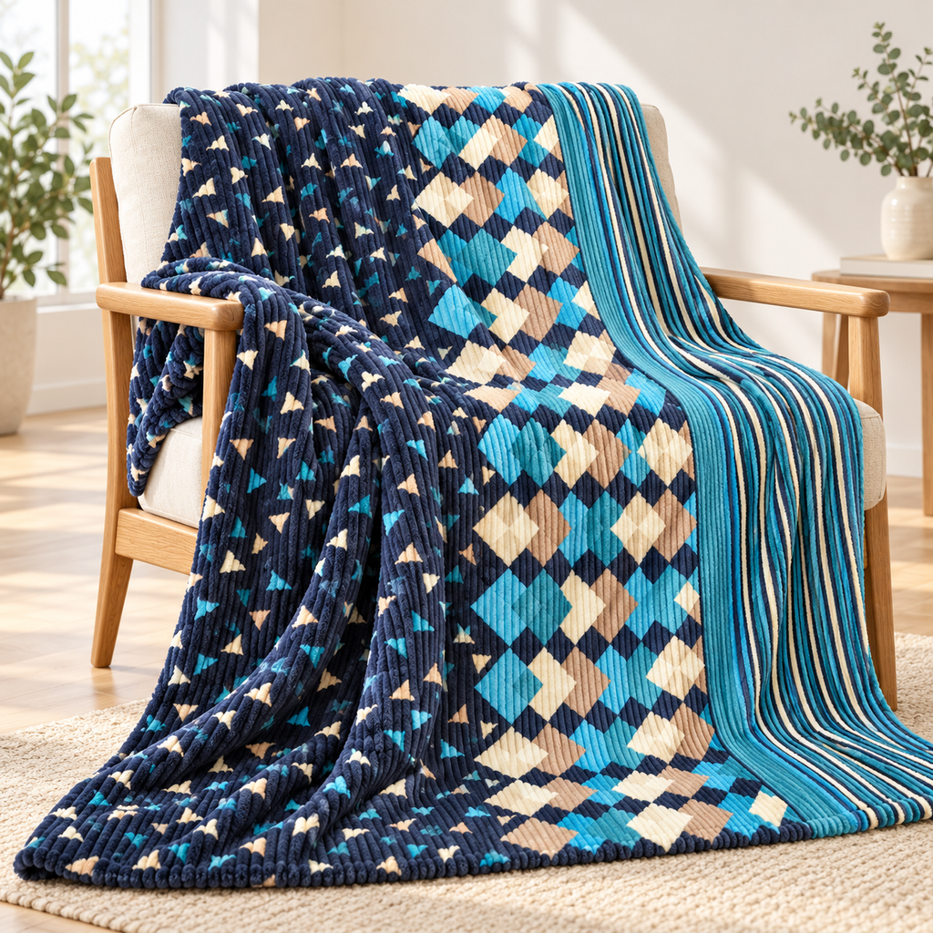 Midnight Prism – Double Bed Flannel Blanket