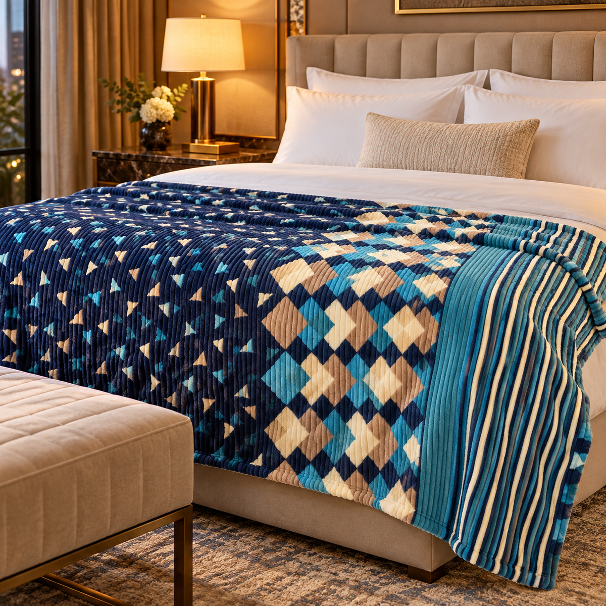 Midnight Prism – Double Bed Flannel Blanket