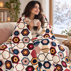 Honey Hex – Double Bed Flannel Blanket