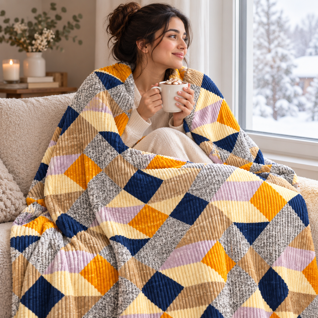 Amber Prism – Double Bed Flannel Blanket