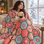 Marrakesh Bloom – Double Bed Flannel Blanket