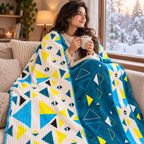 Aqua Prism – Double Bed Flannel Blanket