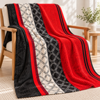 Scarlet Orbit – Double Bed Flannel Blanket