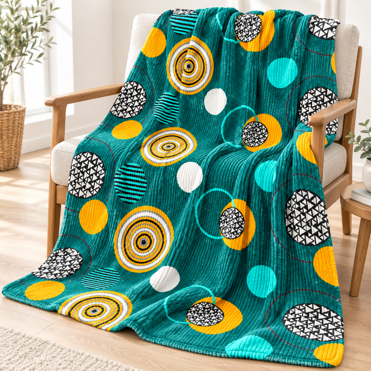 Emerald Halo – Double Bed Flannel Blanket