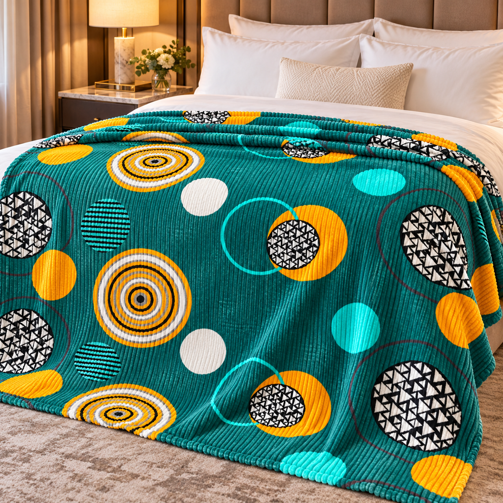 Emerald Halo – Double Bed Flannel Blanket