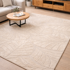 Plush Shaggy Rugs Leaf Pattern