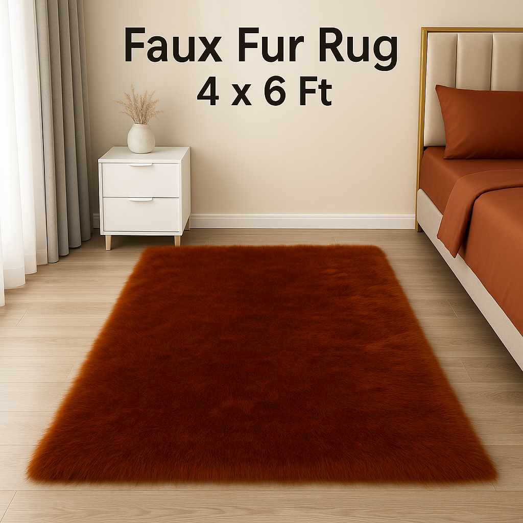 Faux Fur Rug-RedBull |4*6ft |
