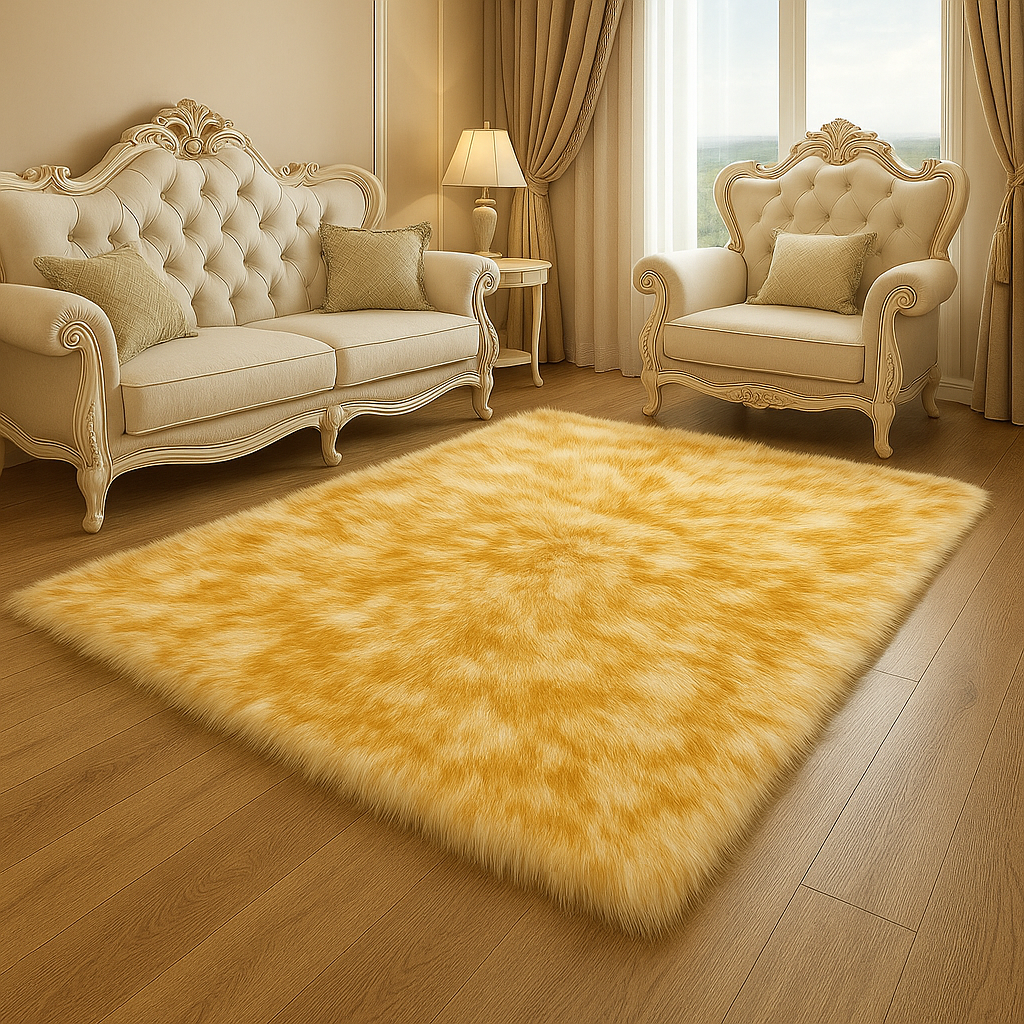 Faux Fur Rug-White/Brown |4*6ft |