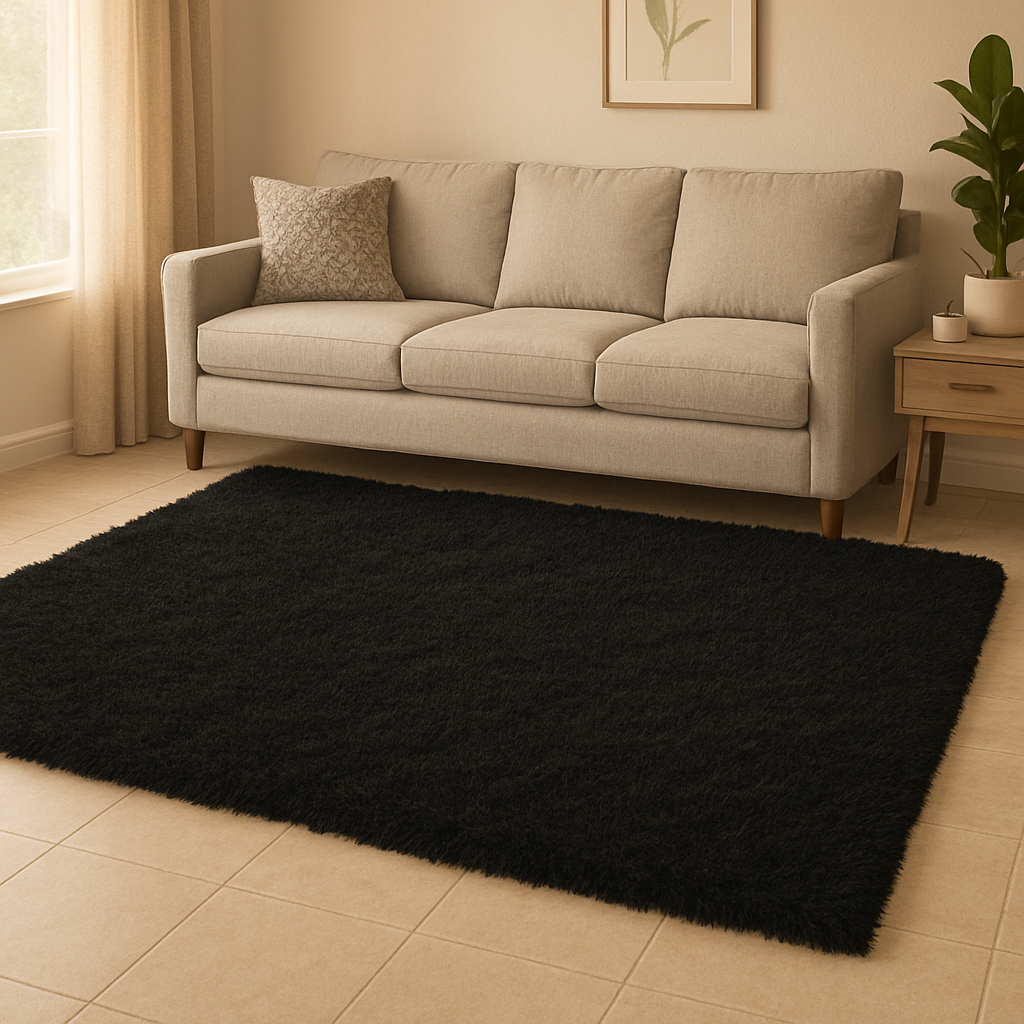 Shaggy Rug-Black|5*7ft