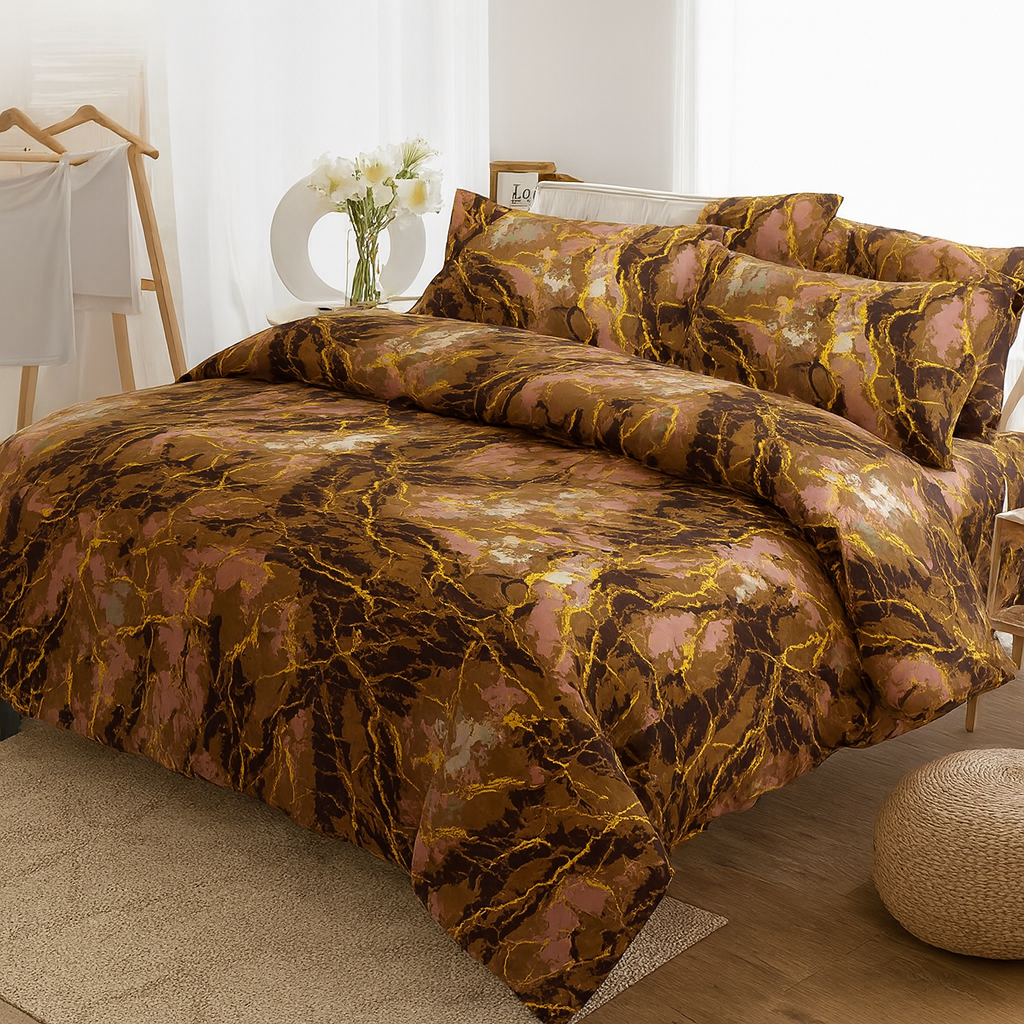 Bronze Marble - Quilt Cover Sets - 6Pcs