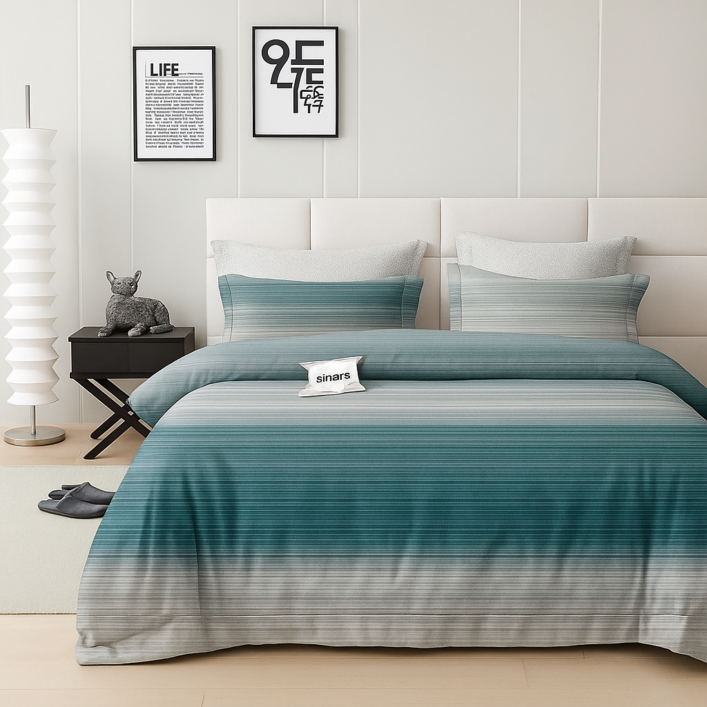 Aqua Gradient - Quilt Cover Sets - 6Pcs