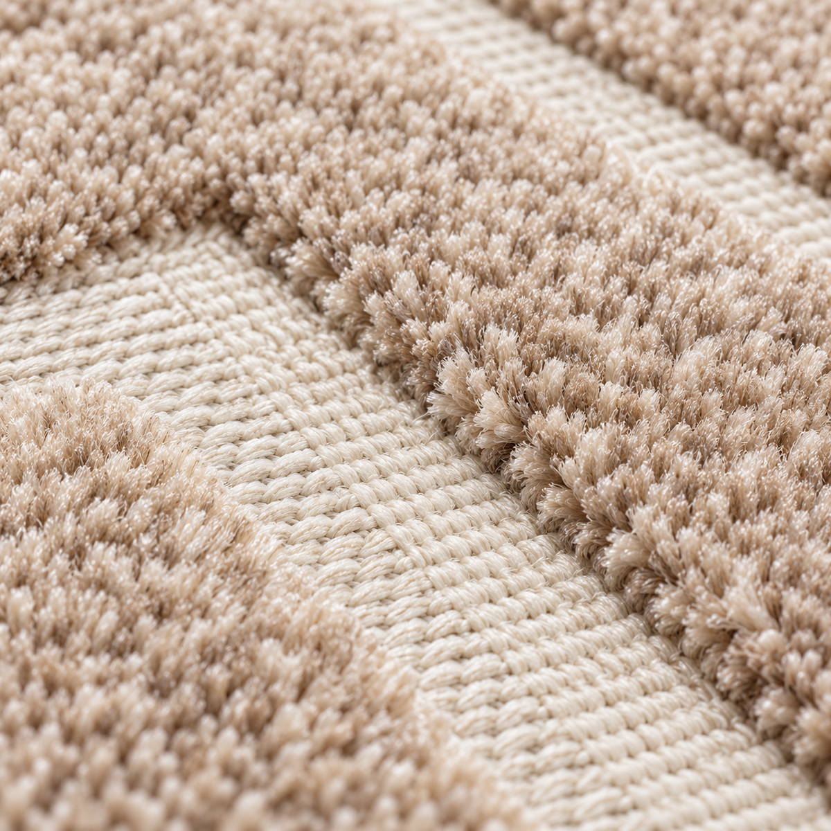 Plush Shaggy Matrix Rug – Light Sand