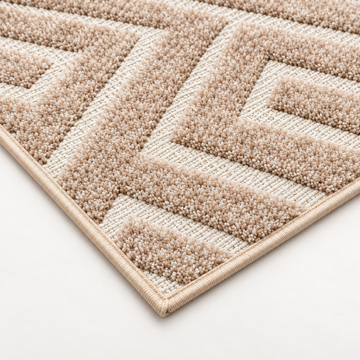 Plush Shaggy Matrix Rug – Light Sand