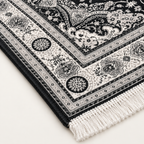 Eclipse – Luxury Velvet Rug, Black & Ivory Traditional Design (LVC-509)