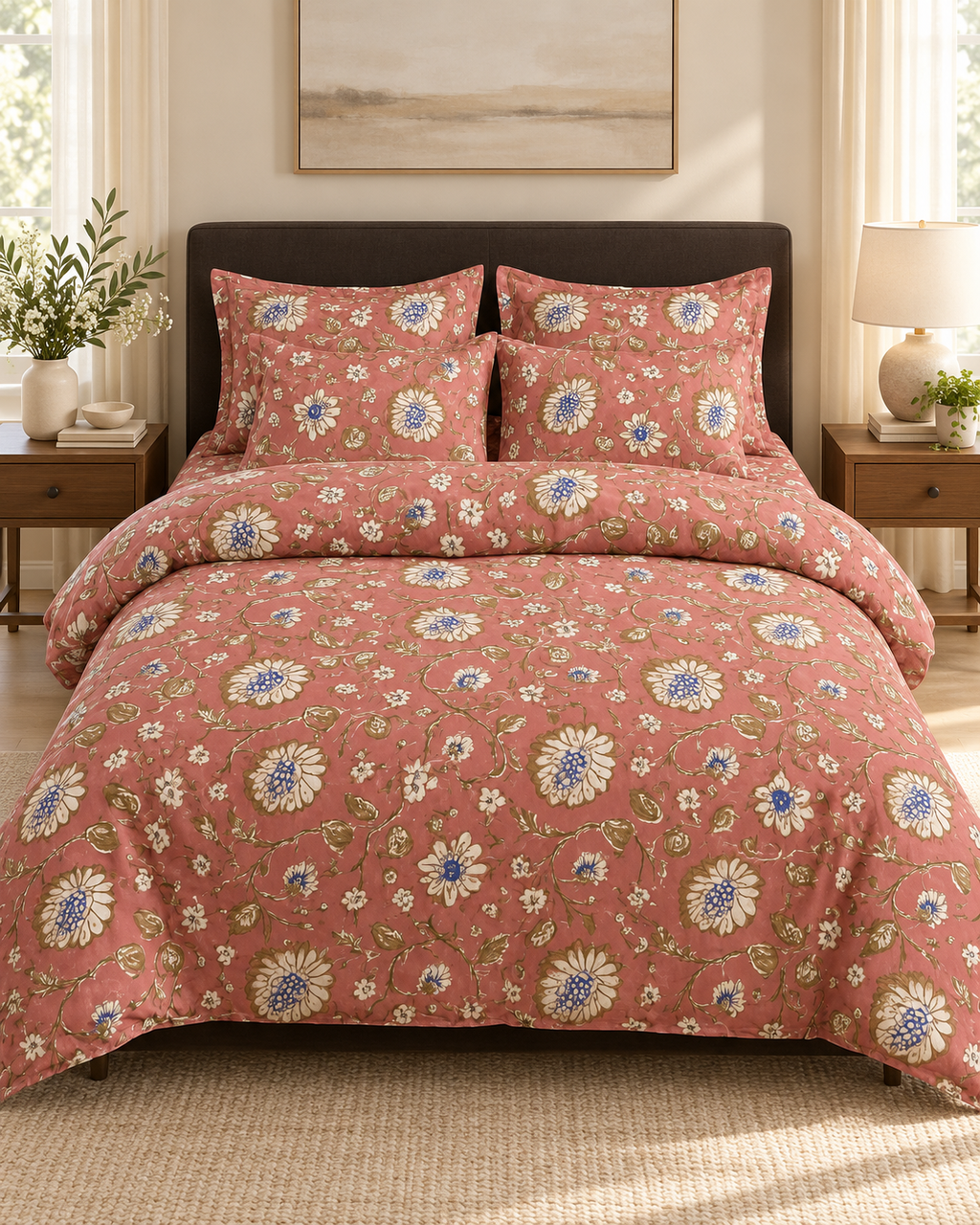 Indigo Petal 6-Piece Comforter Set