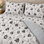 Midnight Tulip 4-Piece Reversible Comforter Set,