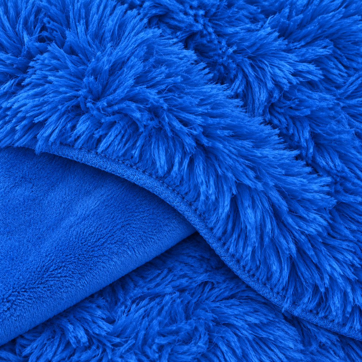 Royal Blue Premium Shaggy Comforter Set (4 Pcs)