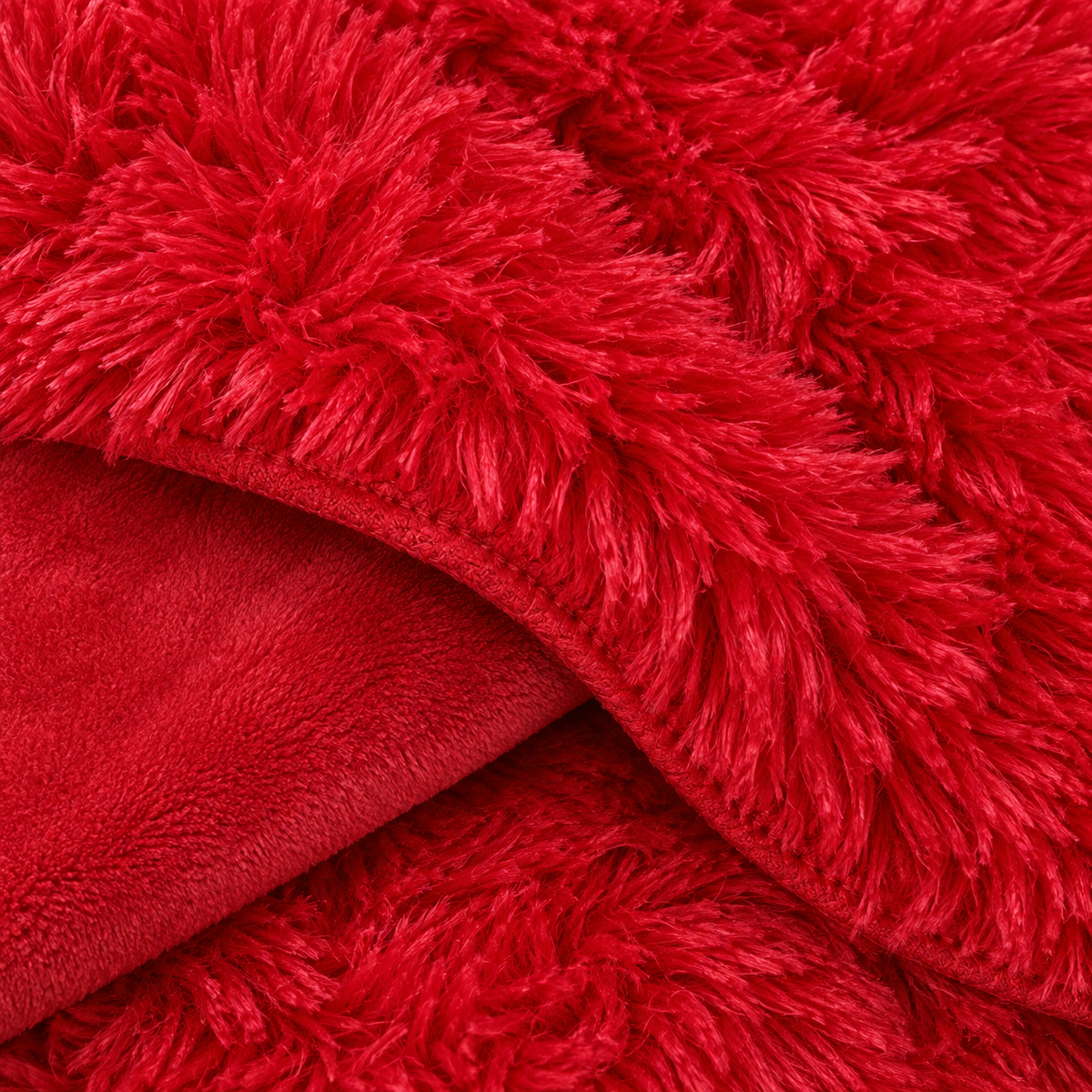 Red Premium Shaggy Comforter Set (4 Pcs)
