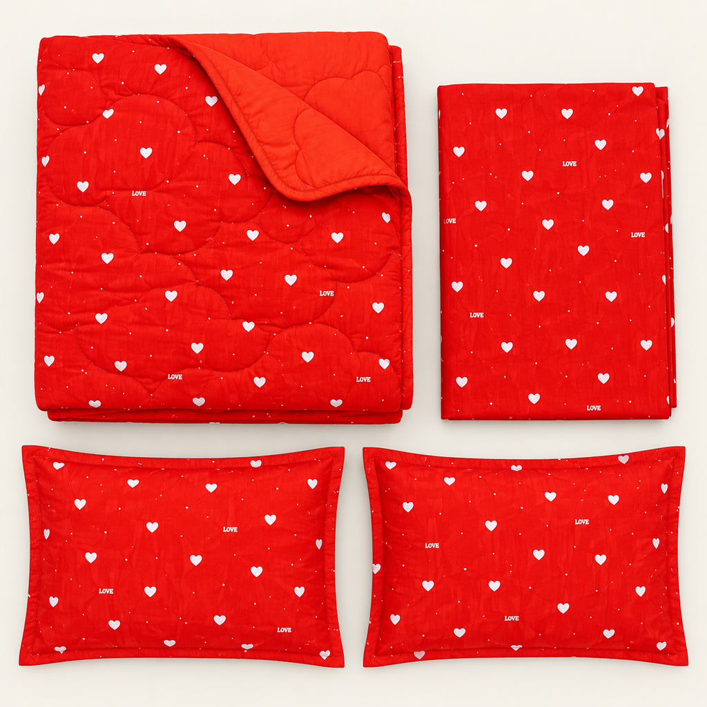 Sweetheart Love 4-Piece Reversible Comforter