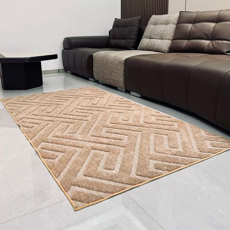 Plush Shaggy Rugs Matrix Pattern