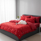 Red Hearts - Quilt Cover Sets - 6Pcs