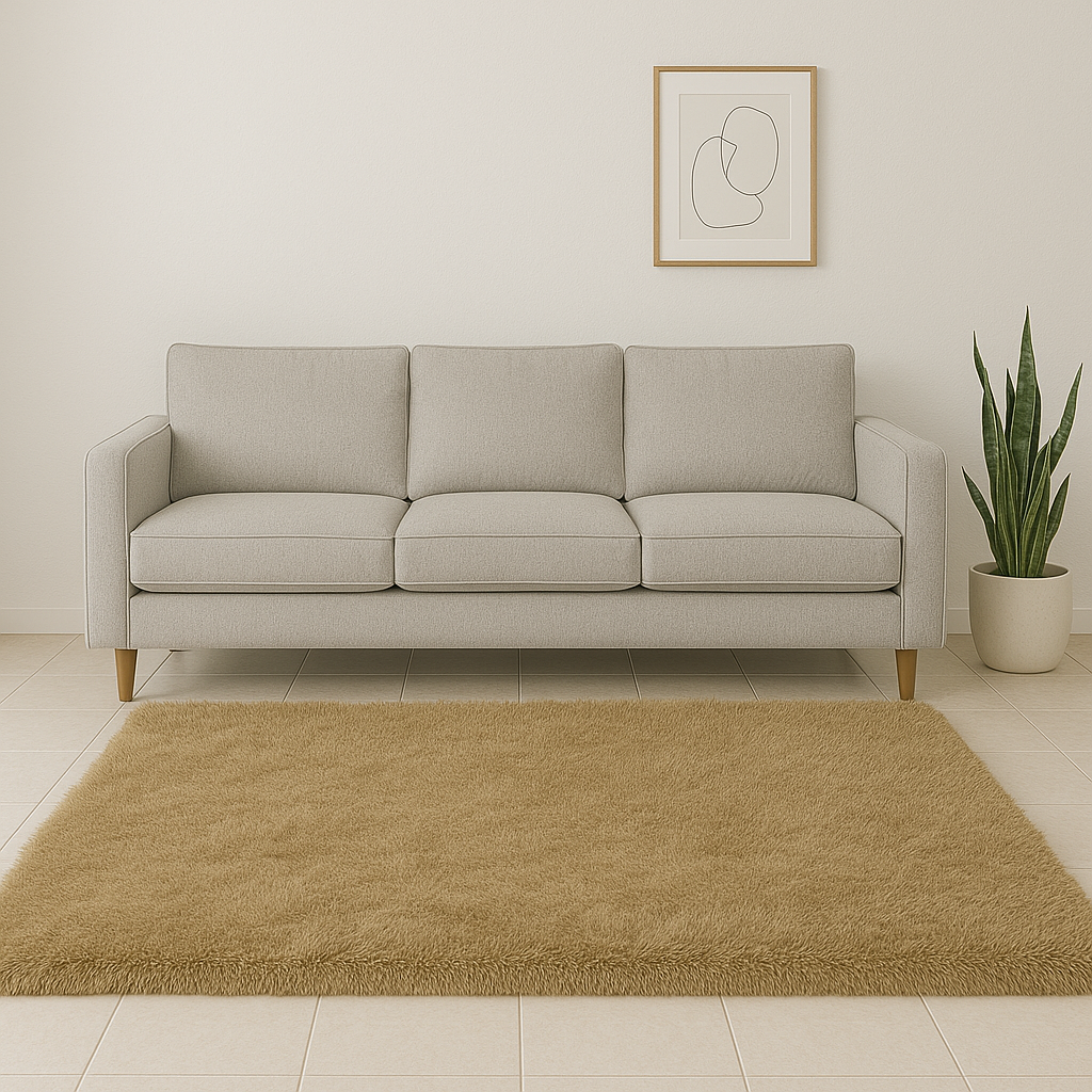 Shaggy Rug-khakki|5*7ft