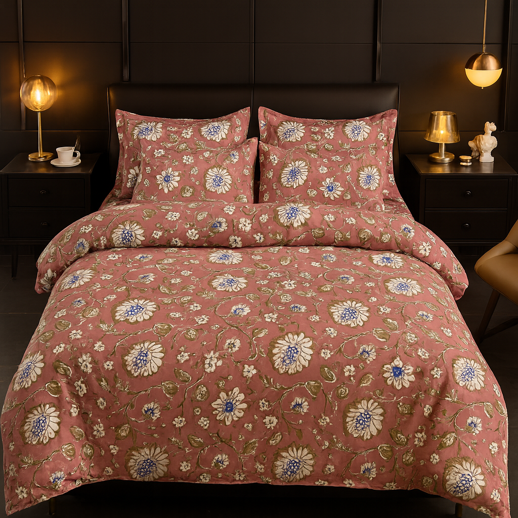 Terracotta Bloom - Quilt Cover Sets - 6Pcs