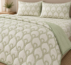 Sage Trellis 4-Piece Reversible Comforter Set,