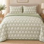 Sage Trellis 4-Piece Reversible Comforter Set,