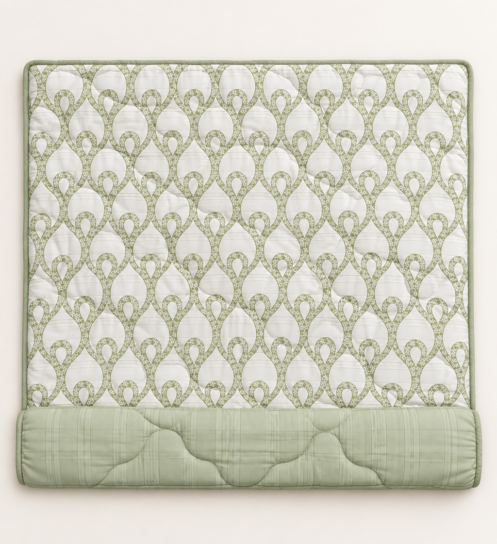 Sage Trellis 4-Piece Reversible Comforter Set,