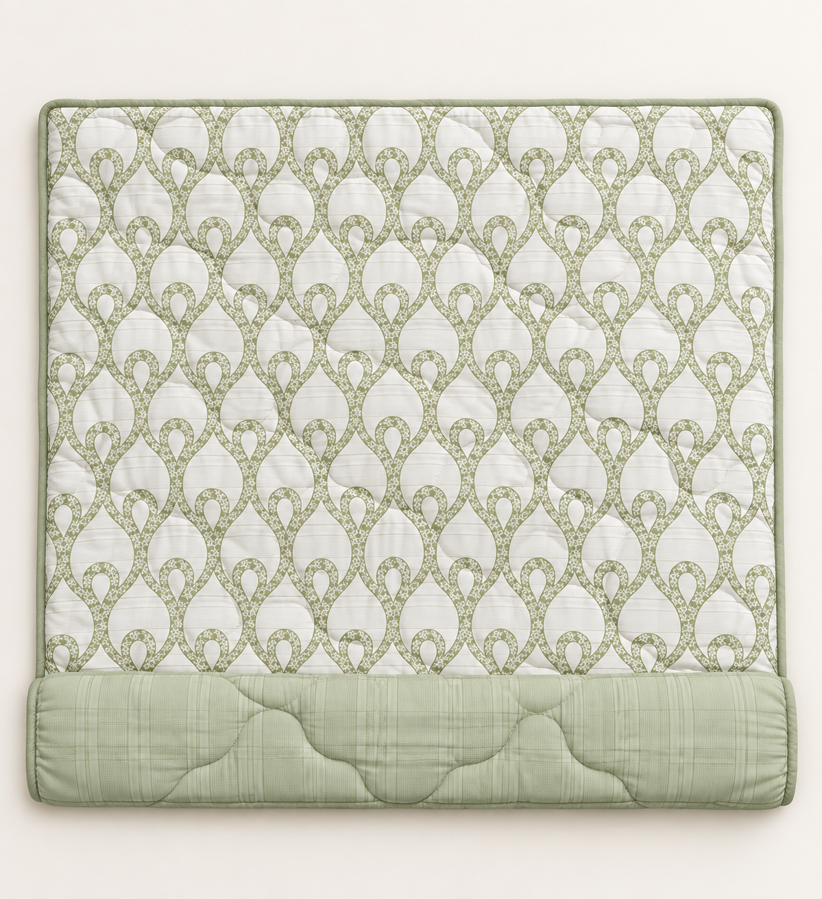 Sage Trellis 4-Piece Reversible Comforter Set,