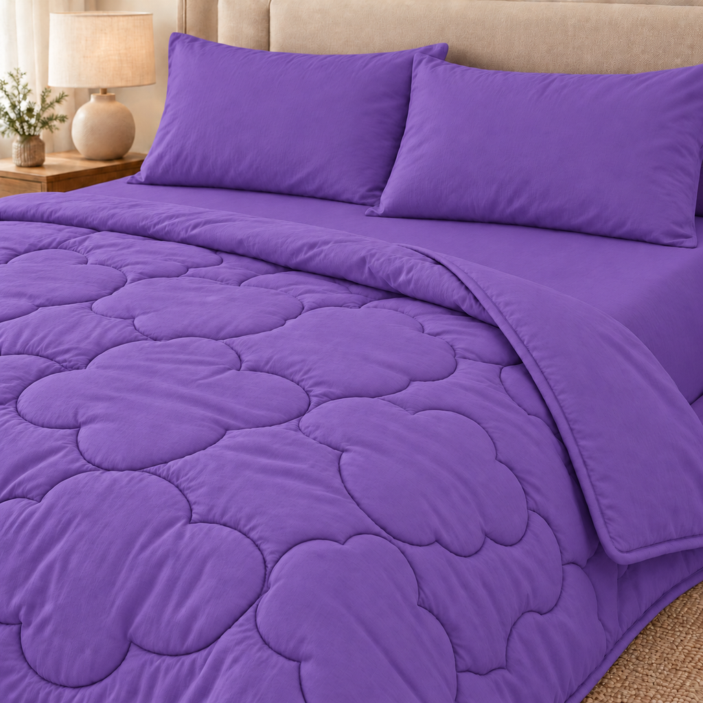 Grape Puff 4-Piece Comforter Set