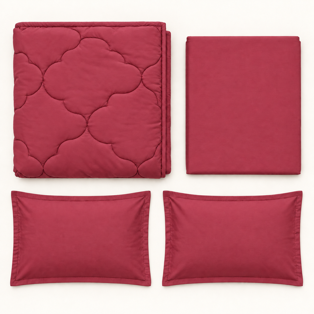Merlot Bloom 4-Piece Comforter Set,