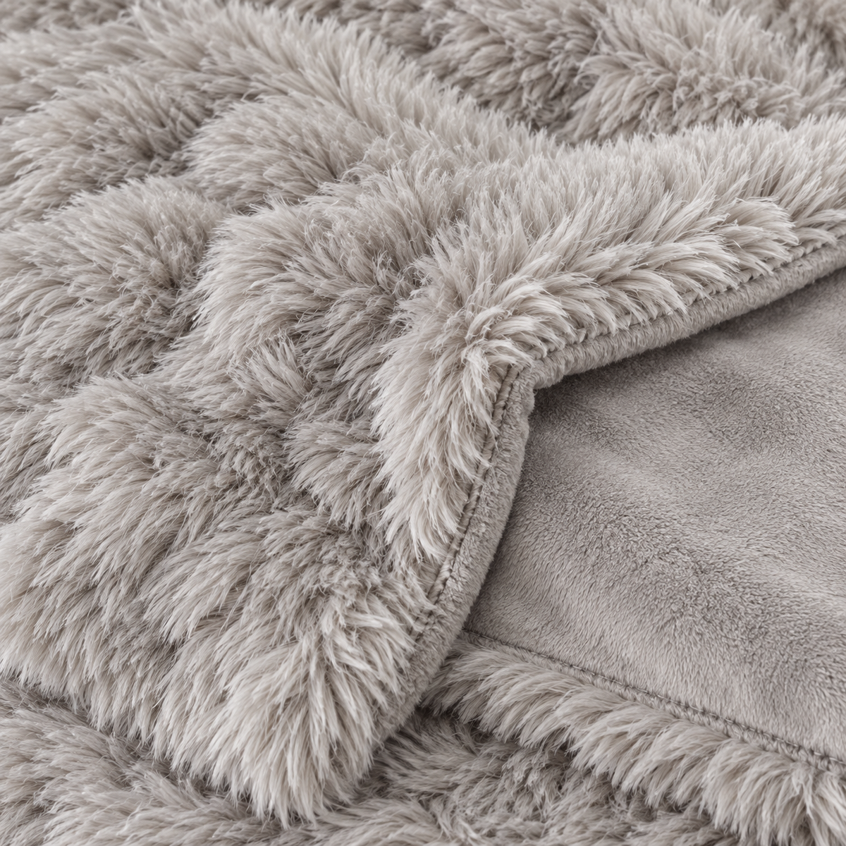 Mink Grey Premium Shaggy Comforter Set (4 Pcs)