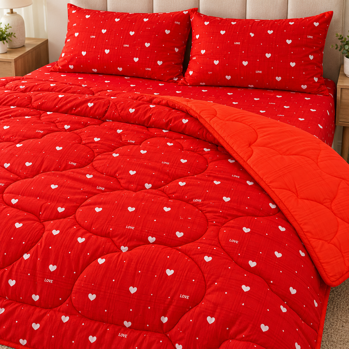 Sweetheart Love 4-Piece Reversible Comforter