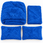 Royal Blue Premium Shaggy Comforter Set (4 Pcs)