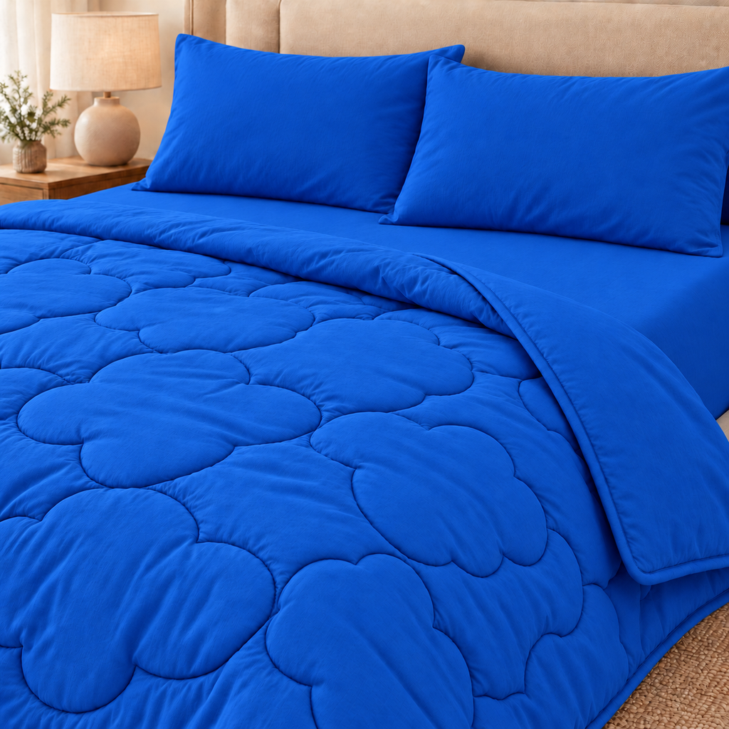 Cobalt Clover 4-Piece Comforter Set