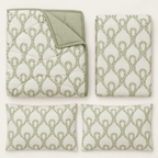 Sage Trellis 4-Piece Reversible Comforter Set,