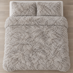 Mink Grey Premium Shaggy Comforter Set (4 Pcs)