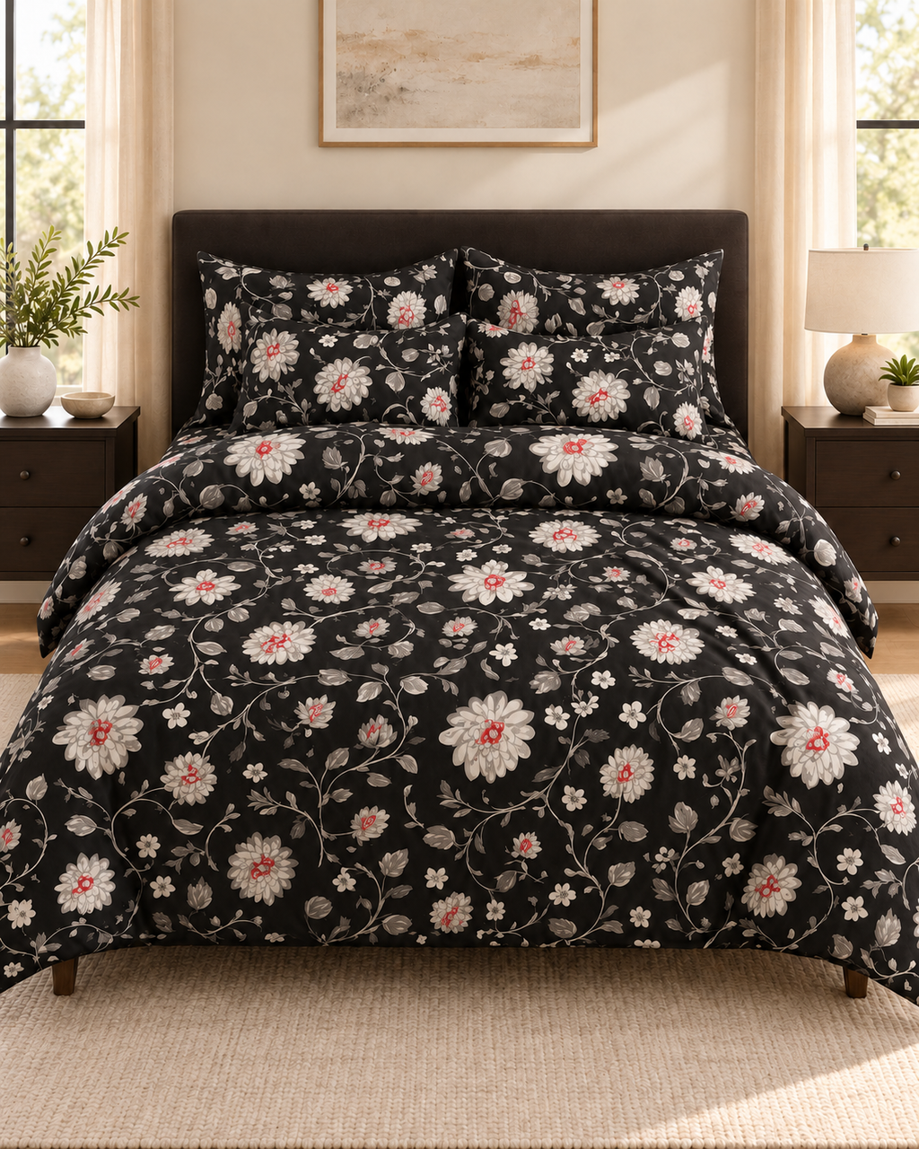 Ebony Bloom 6-Piece Comforter Set