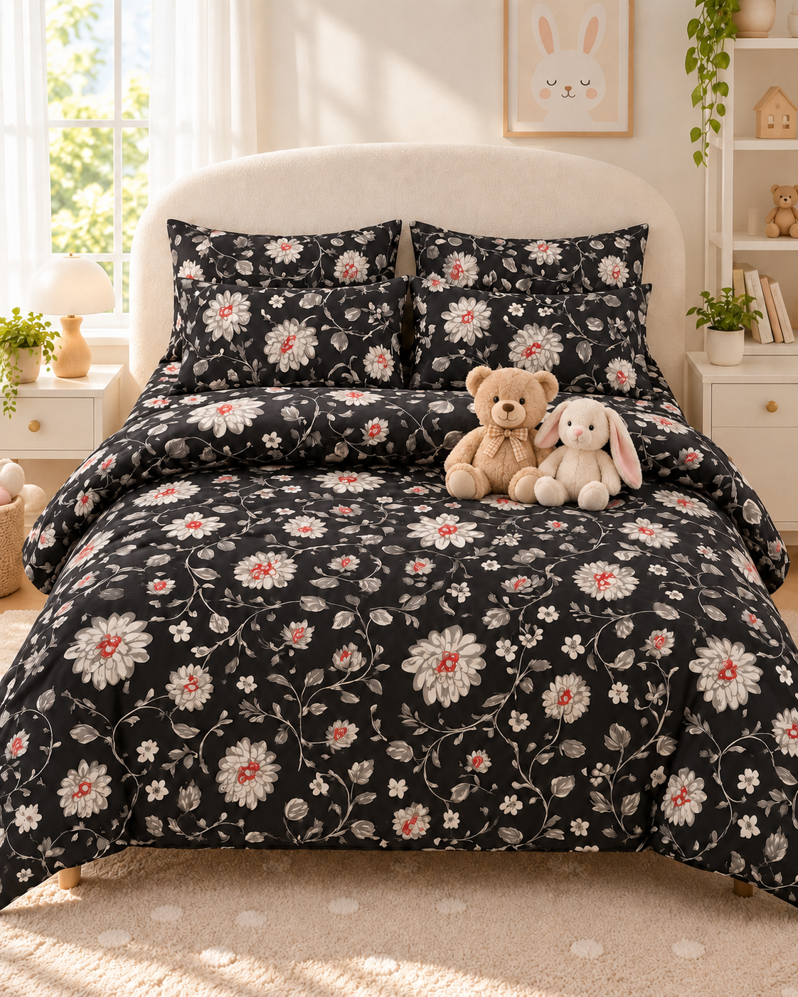 Ebony Bloom 6-Piece Comforter Set