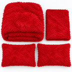 Red Premium Shaggy Comforter Set (4 Pcs)