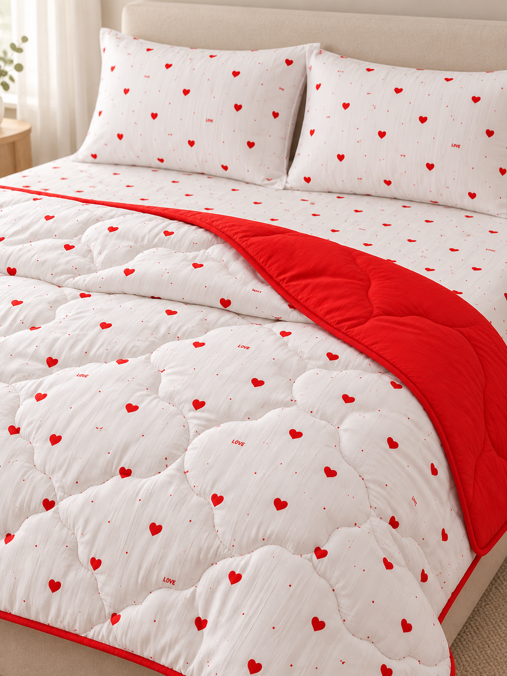 Sweetheart Love 4-Piece Reversible Comforter Set